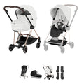 Cybex Mios Pushchair & Fold Cot Bundle Style Collection - Rosegold / Off White