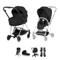 Cybex Mios Pushchair & Fold Cot Bundle Style Collection - Chrome Brown / Sepia Black