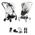 Cybex Mios Pushchair & Fold Cot Bundle Style Collection - Matt Black / Off White