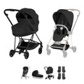 Cybex Mios Pushchair & Fold Cot Bundle Style Collection - Matt Black / Sepia Black
