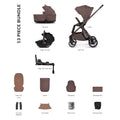 Venicci Tila 4in1 Luxury Bundle with Tiago Beige Car Seat and Base - Noce