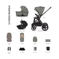 Venicci Upline 3 Comfort Bundle with Tiago Beige Car Seat - Aloe