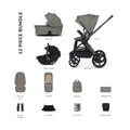 Venicci Upline 3 Comfort Bundle with Tiago Black Car Seat - Aloe