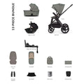 Venicci Upline 3 Luxury Bundle with Tiago Beige Car Seat - Aloe