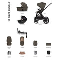 Venicci Upline 3 Luxury Bundle with Tiago Beige Car Seat - Truffle