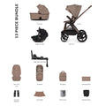Venicci Upline 3 Luxury Bundle with Tiago Black Car Seat - Sand