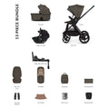 Venicci Upline 3 Luxury Bundle with Tiago Black Car Seat - Truffle