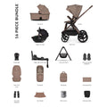Venicci Upline 3 Ultimate Bundle with Tiago Beige Car Seat - Sand