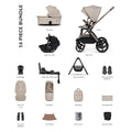 Venicci Upline 3 Ultimate Bundle with Tiago Black Car Seat - Pebble